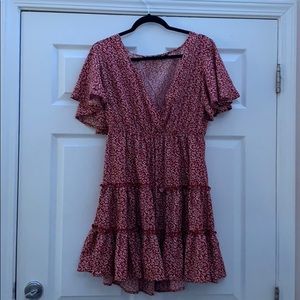 Shein L floral wrap dress